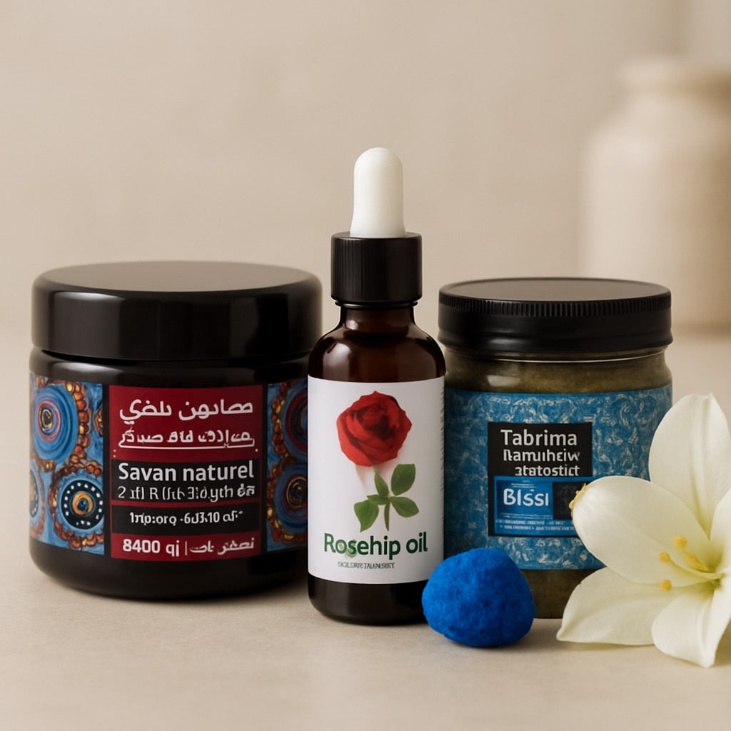 باقة التبريمة المغربية(تبريمة مغربية +صابون بلدي طبيعي +زيت الورد الاصلي )